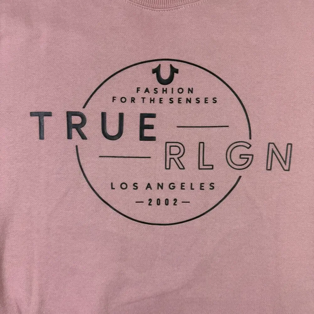 True Religion HALO Crew Neck Pullover Sweatshirt Los Angeles Graphic Size M